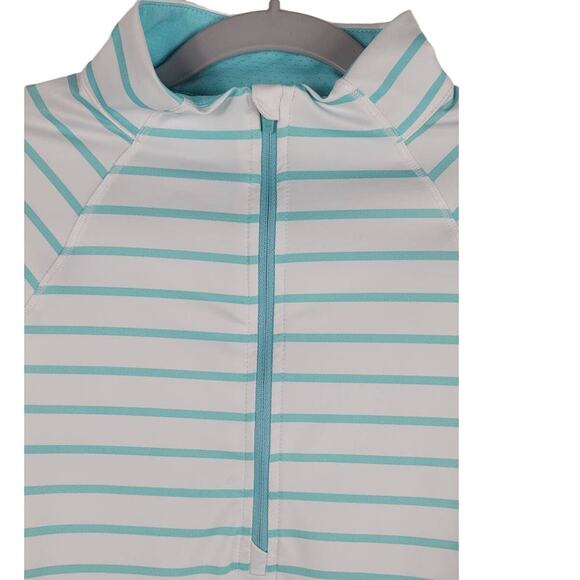 Vineyard Vines White Blue Striped  Performance 3/4 Zip Pullover Women's S - Picture 2 of 5
